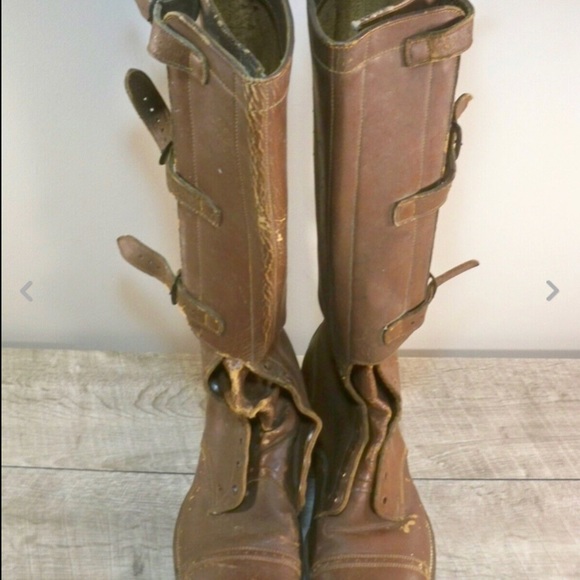WW2 WWII 1940s USA Army Military Company Calvary Riding Leather Boots Size 7.5 main image 8
